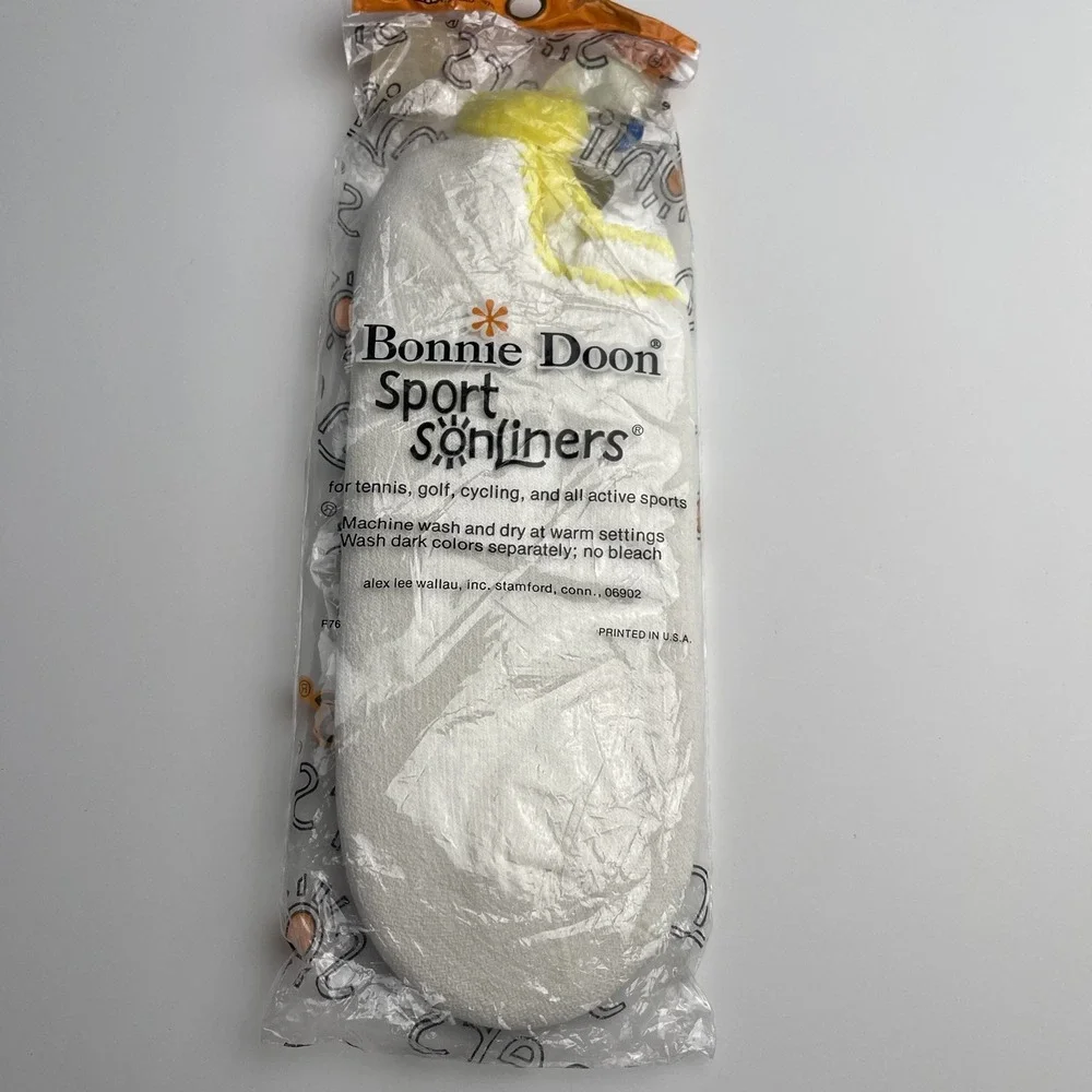 Bonnie‎ Doon Vintage 1970s Yellow Pom Socks Sport Booties Womens 9-11 NOS